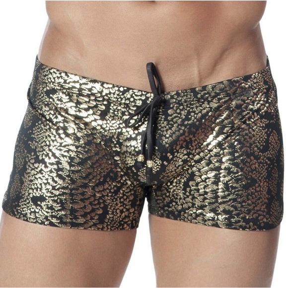 Candy man Metallic Gold Swim Trunks 99218 Medium - Picture 1 of 2